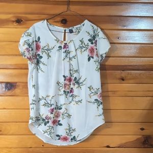 Floral White Top